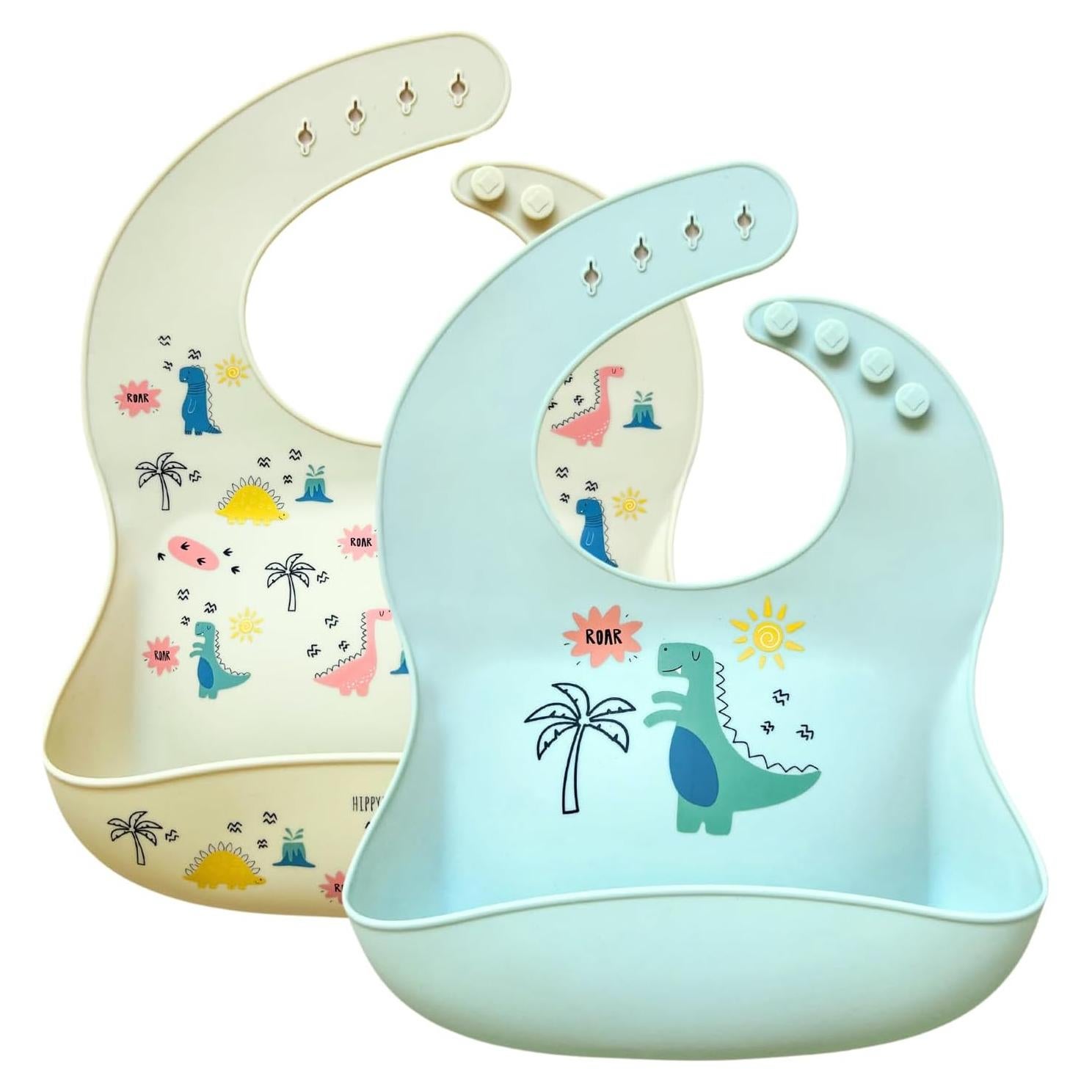 Baberos de Silicona Hippypotamus - Impermeables para Bebés 29.2x22.9cm