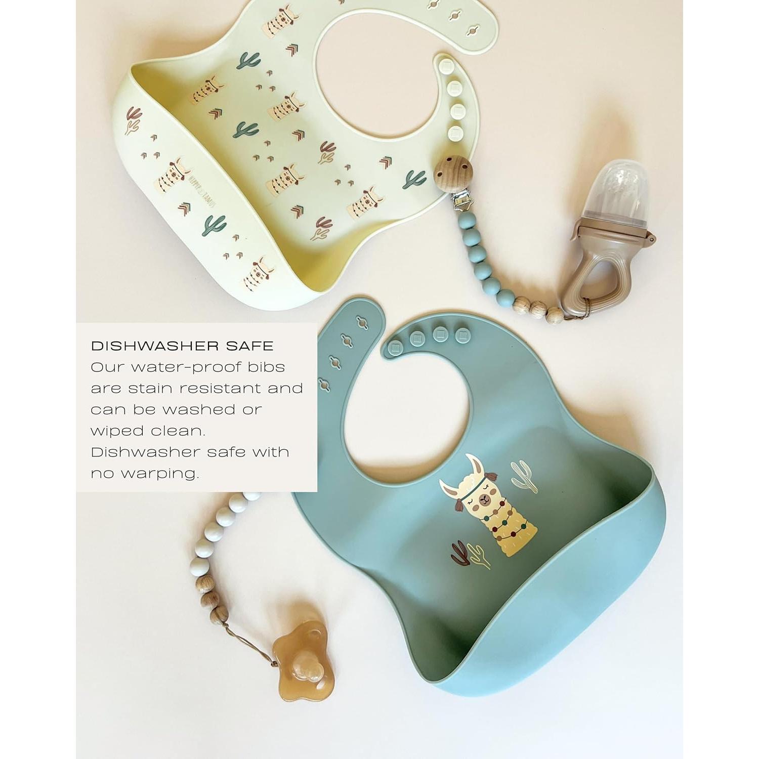 Baberos de Silicona Hippypotamus - Impermeables para Bebés 29.2x22.9cm