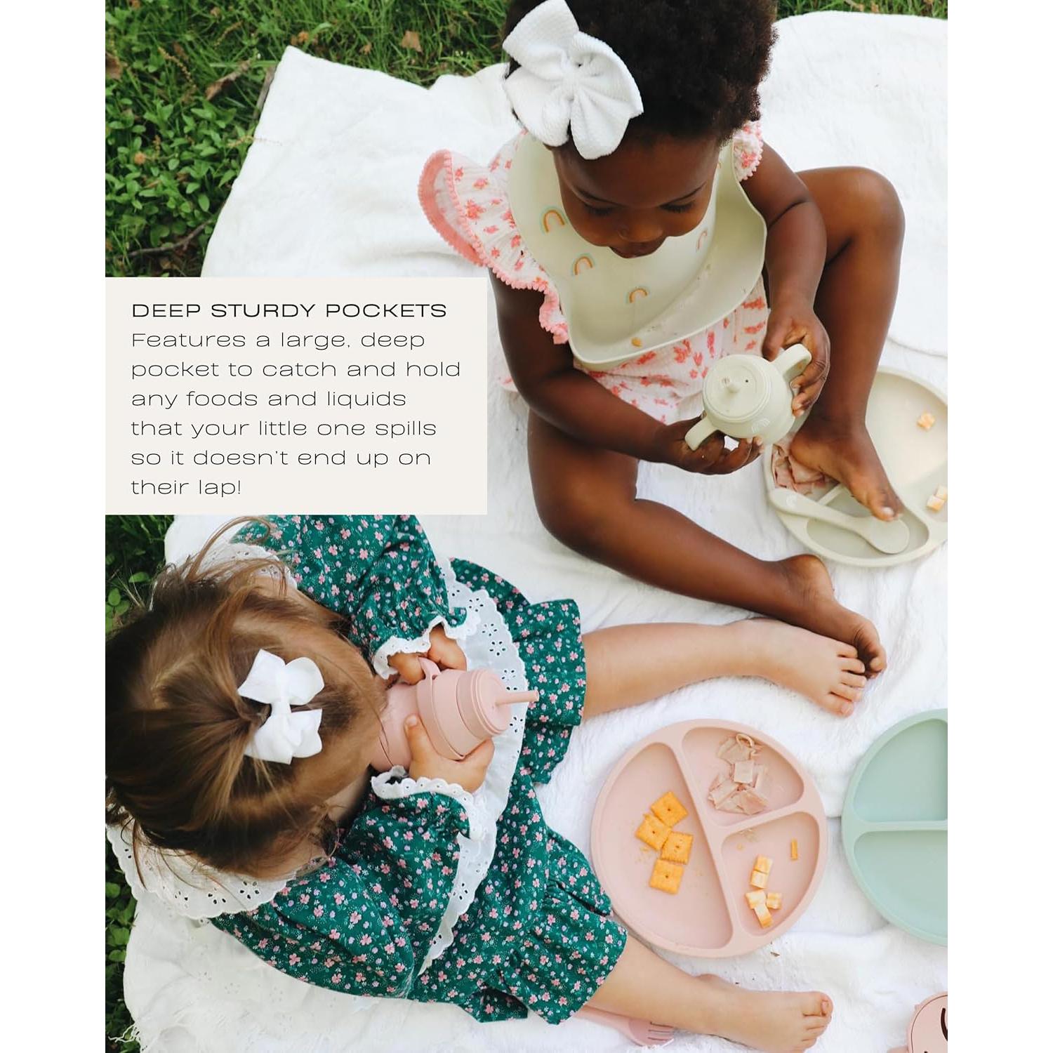 Baberos de Silicona Hippypotamus - Impermeables para Bebés 29.2x22.9cm