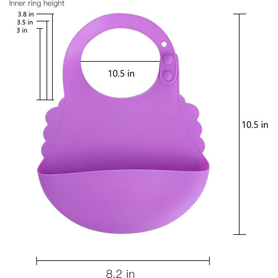 Baberos de Silicona Aricsen para Bebés - 7 Colores Ajustables