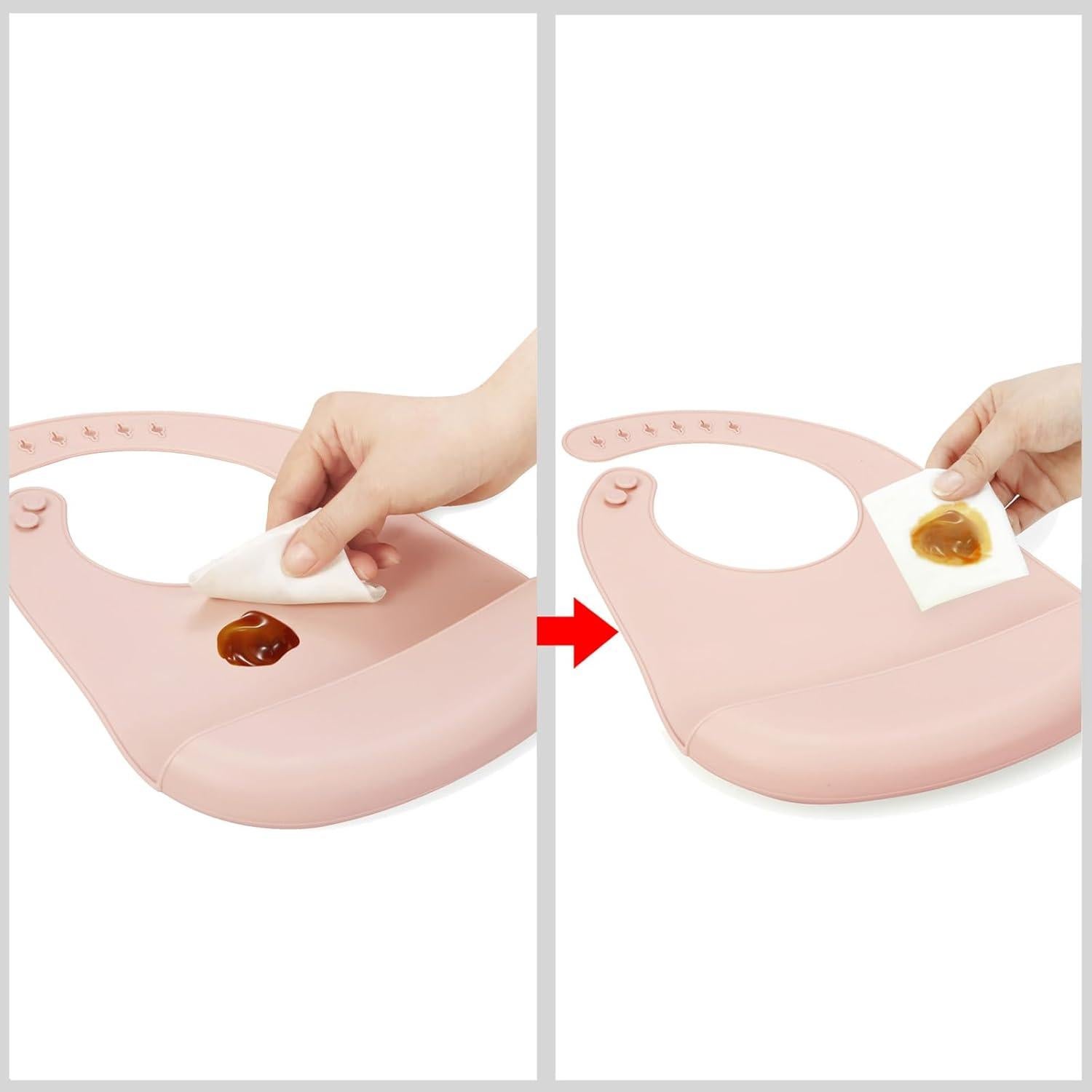 Baberos de Silicona PandaEar para Bebés - Ajustables y Lavables