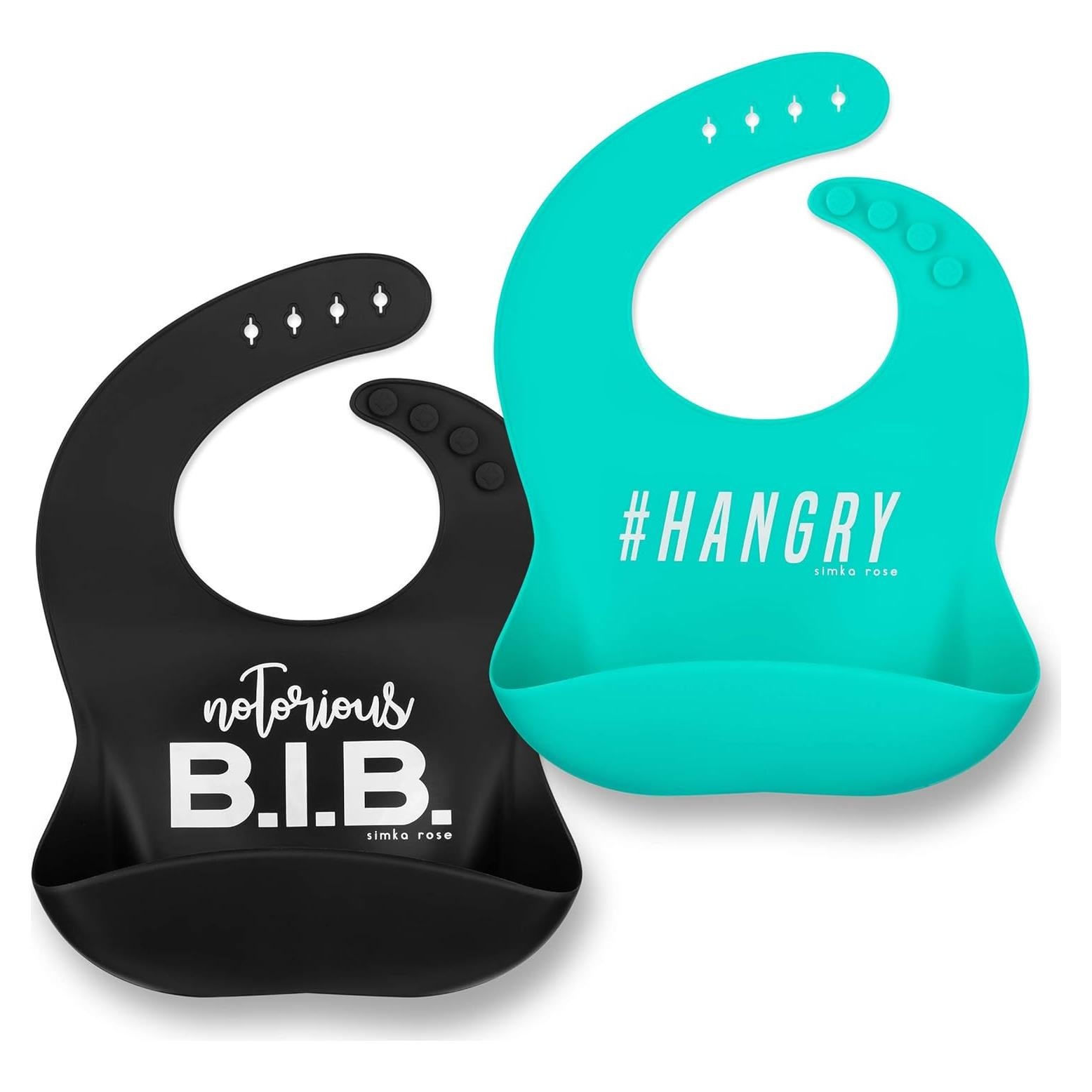 Babero de Silicona Simka Rose Ajustable con Capturador - Bebé Unisex