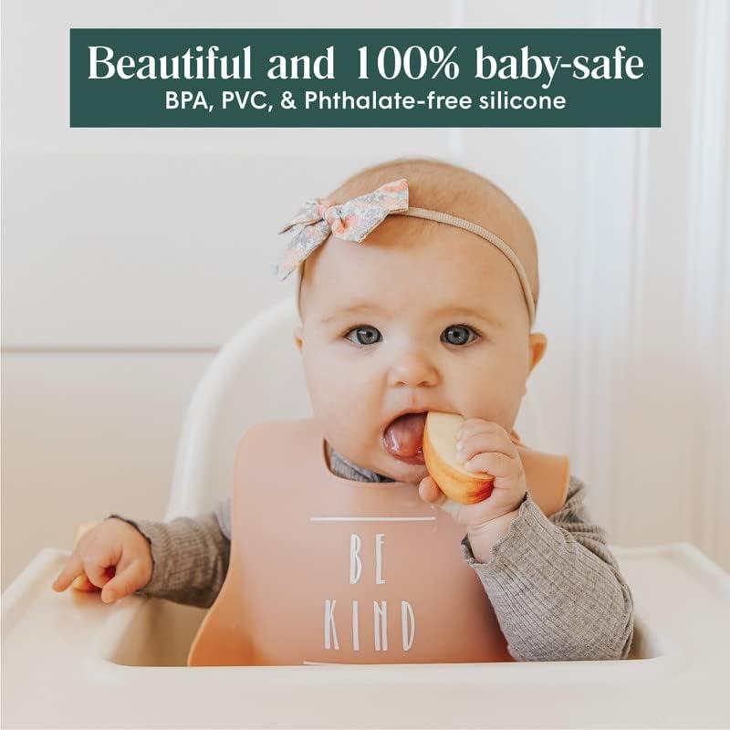 Babero de Silicona Simka Rose Ajustable con Capturador - Bebé Unisex