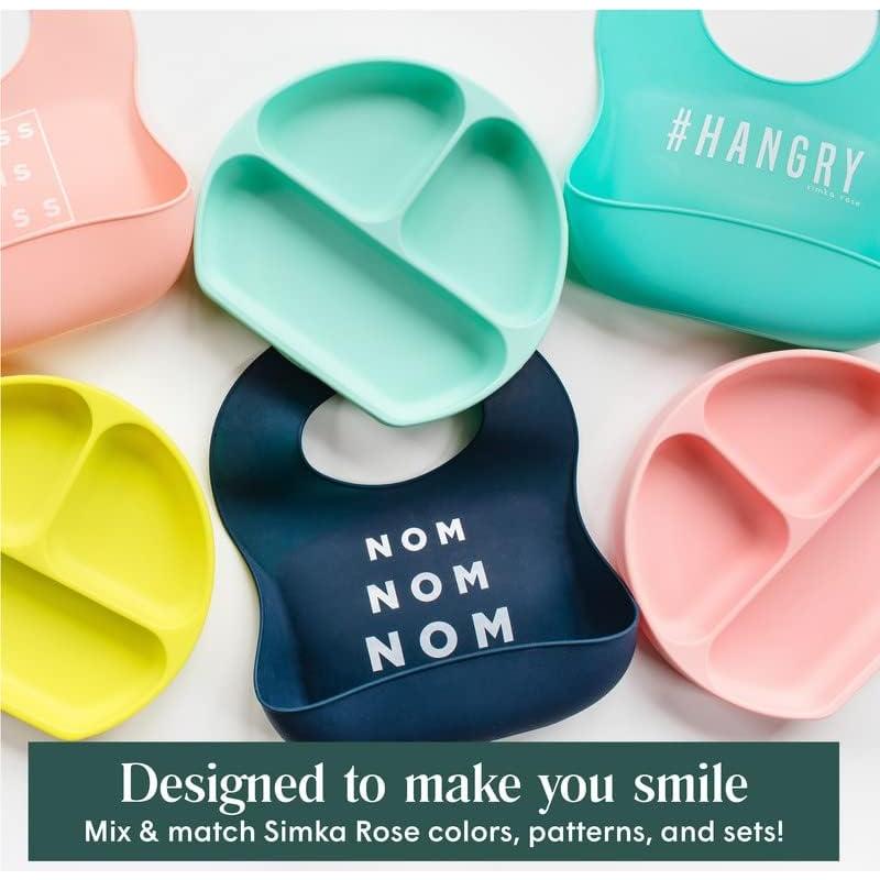 Babero de Silicona Simka Rose Ajustable con Capturador - Bebé Unisex