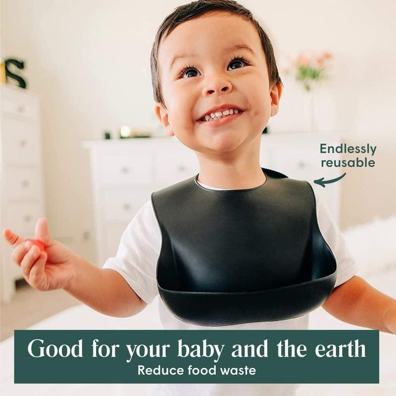 Babero de Silicona Simka Rose Ajustable con Capturador - Bebé Unisex