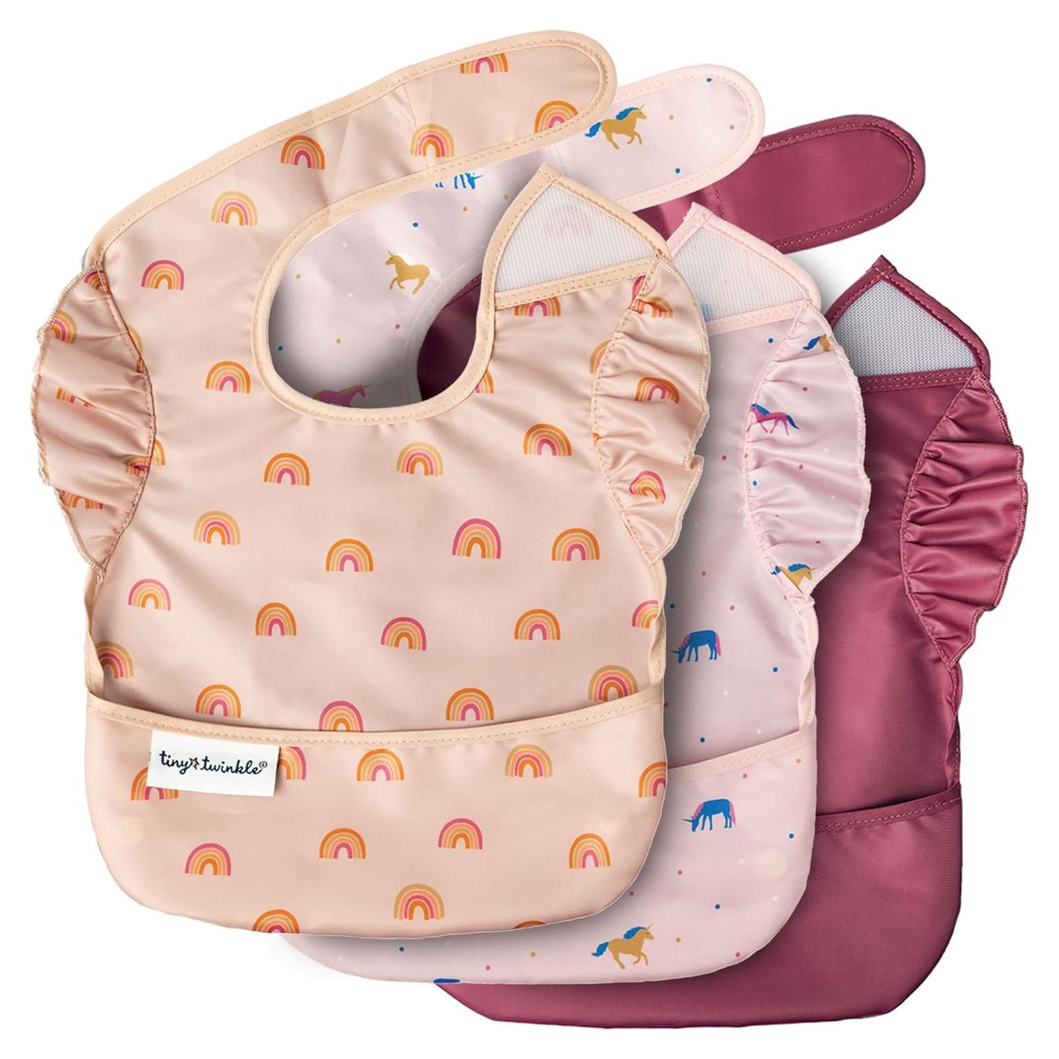 Baberos Tiny Twinkle 3pk Unicornio Impermeables para Bebé