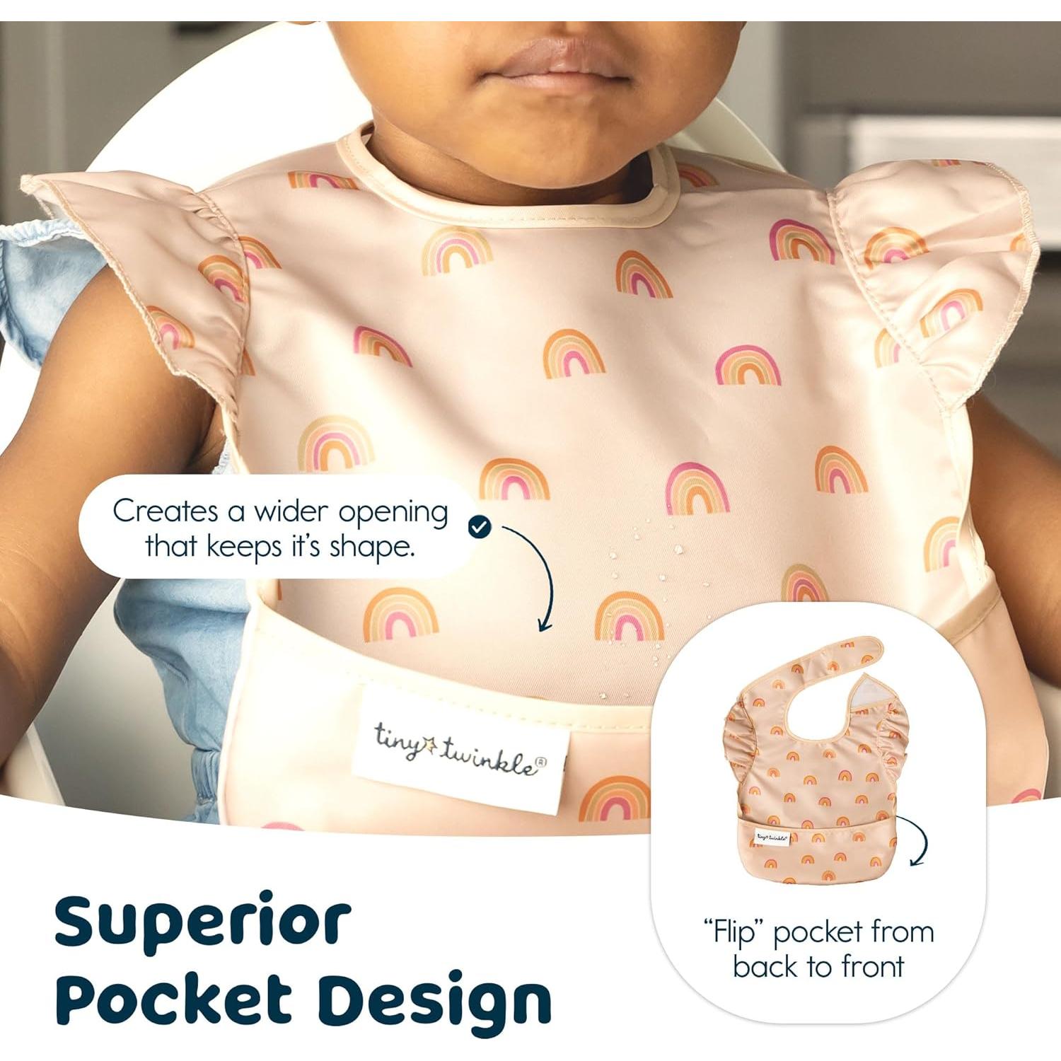 Baberos Tiny Twinkle 3pk Unicornio Impermeables para Bebé