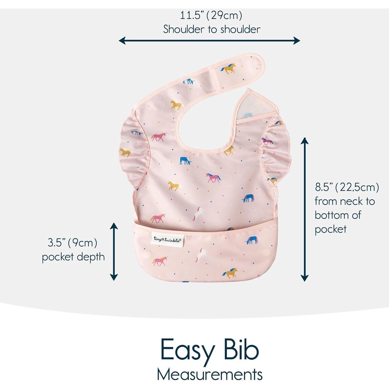 Baberos Tiny Twinkle 3pk Unicornio Impermeables para Bebé