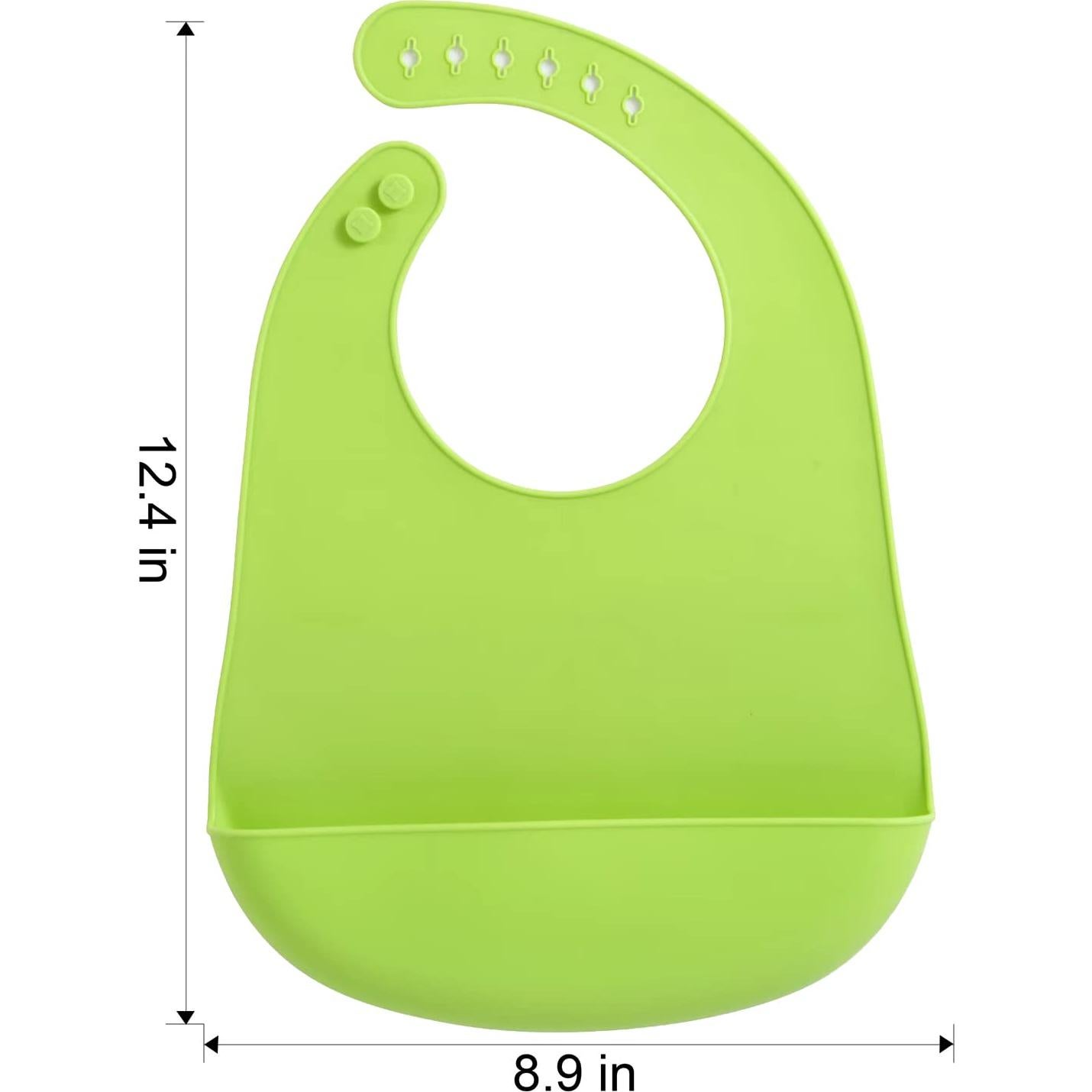 Baberos de Silicona PandaEar 2 Pack Ajustables Unisex 100% Suave