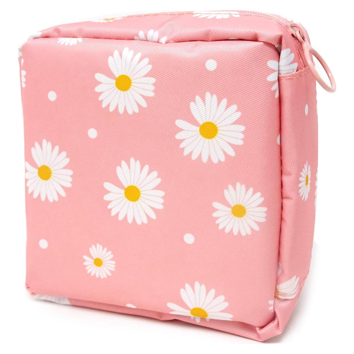 Bolsa de Toallas Sanitarias Honbay Daisy Rosa 13x13cm