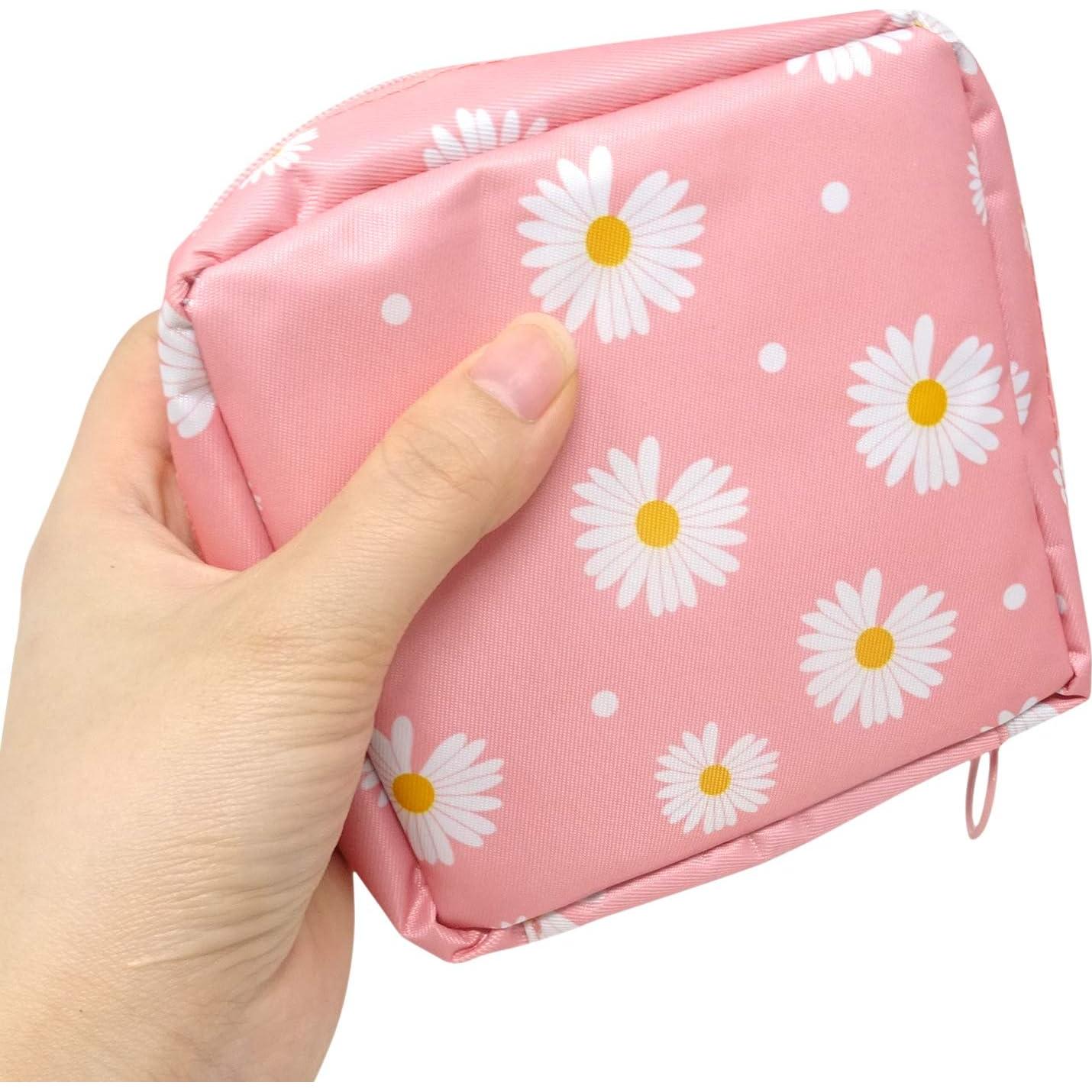Bolsa de Toallas Sanitarias Honbay Daisy Rosa 13x13cm