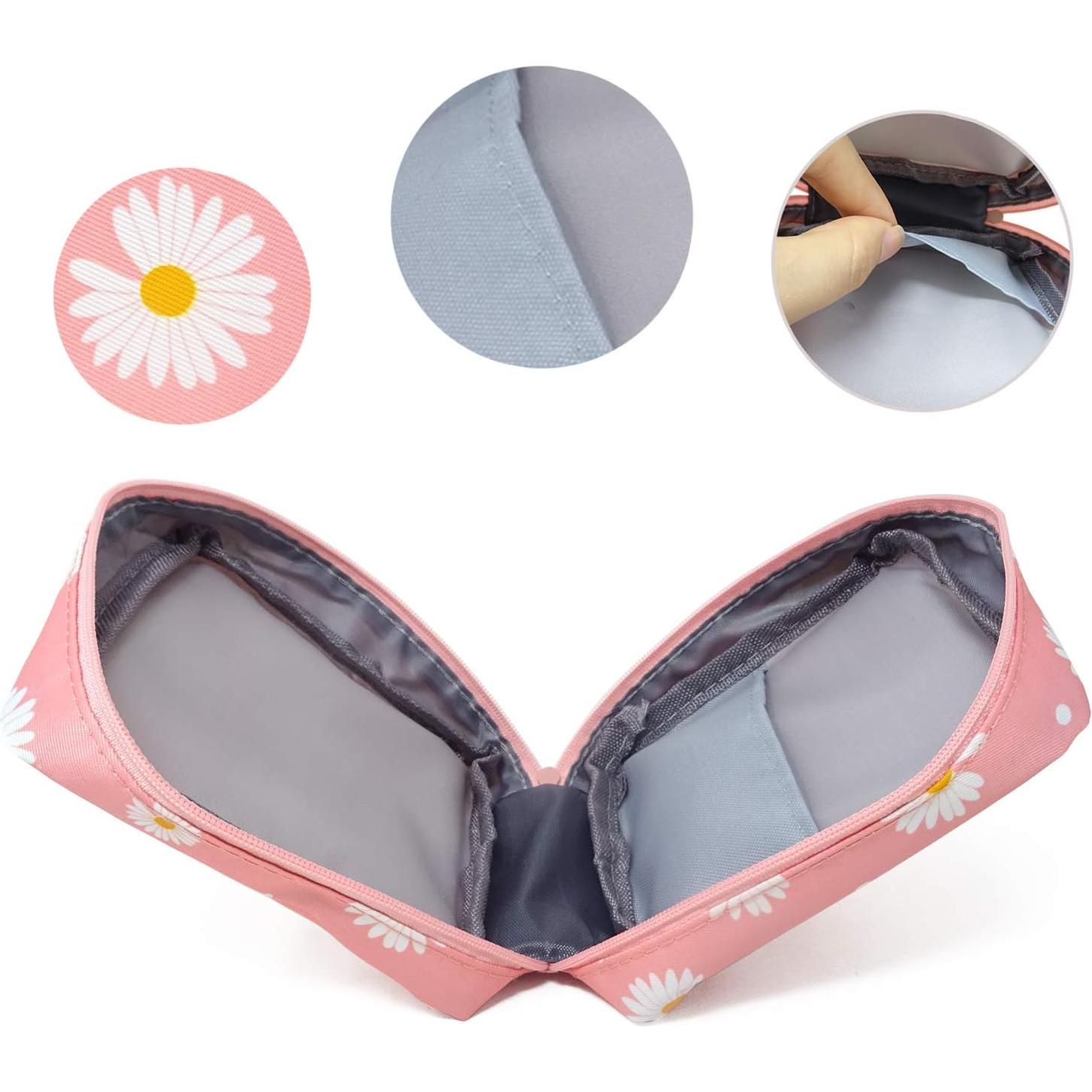 Bolsa de Toallas Sanitarias Honbay Daisy Rosa 13x13cm