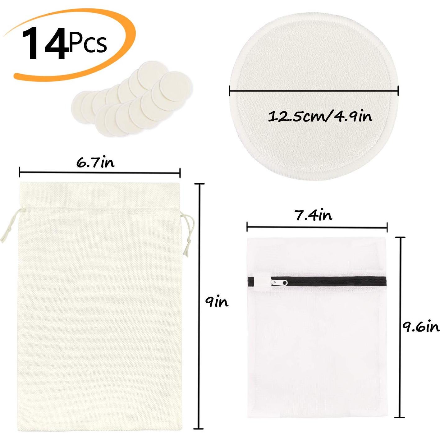 Almohadillas de Lactancia Lavables PHOGARY 14 Piezas Bambú Orgánico