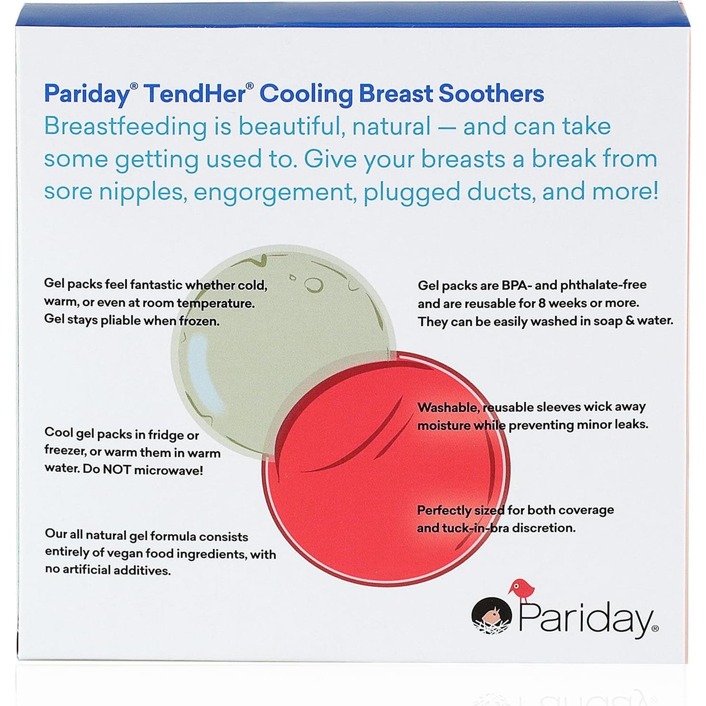 TendHer Almohadillas de Gel Reutilizables para Lactancia - Alivio Dolor Pezones