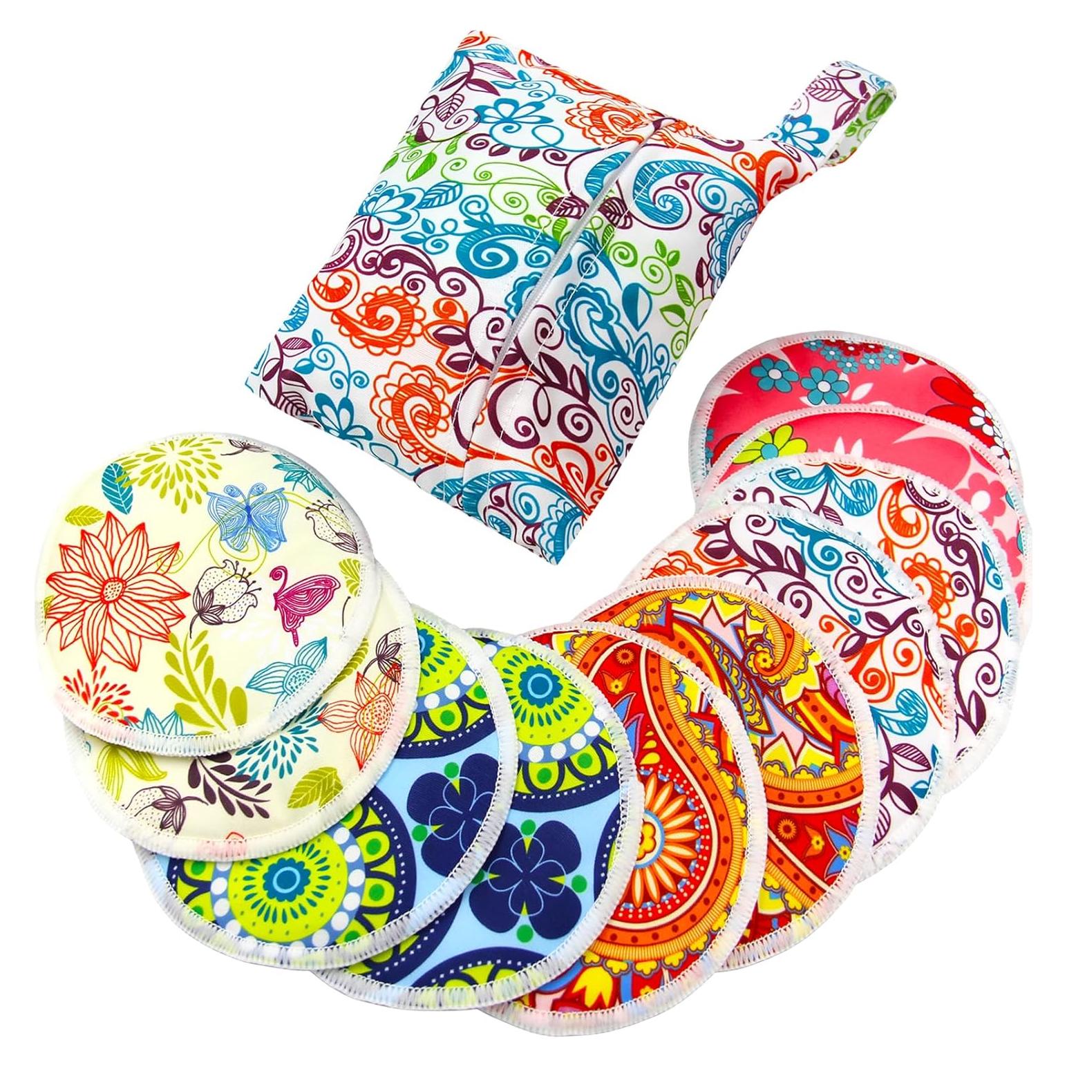 Almohadillas de Lactancia Lavables PINOWU - 10 Piezas Grande 11.9 cm