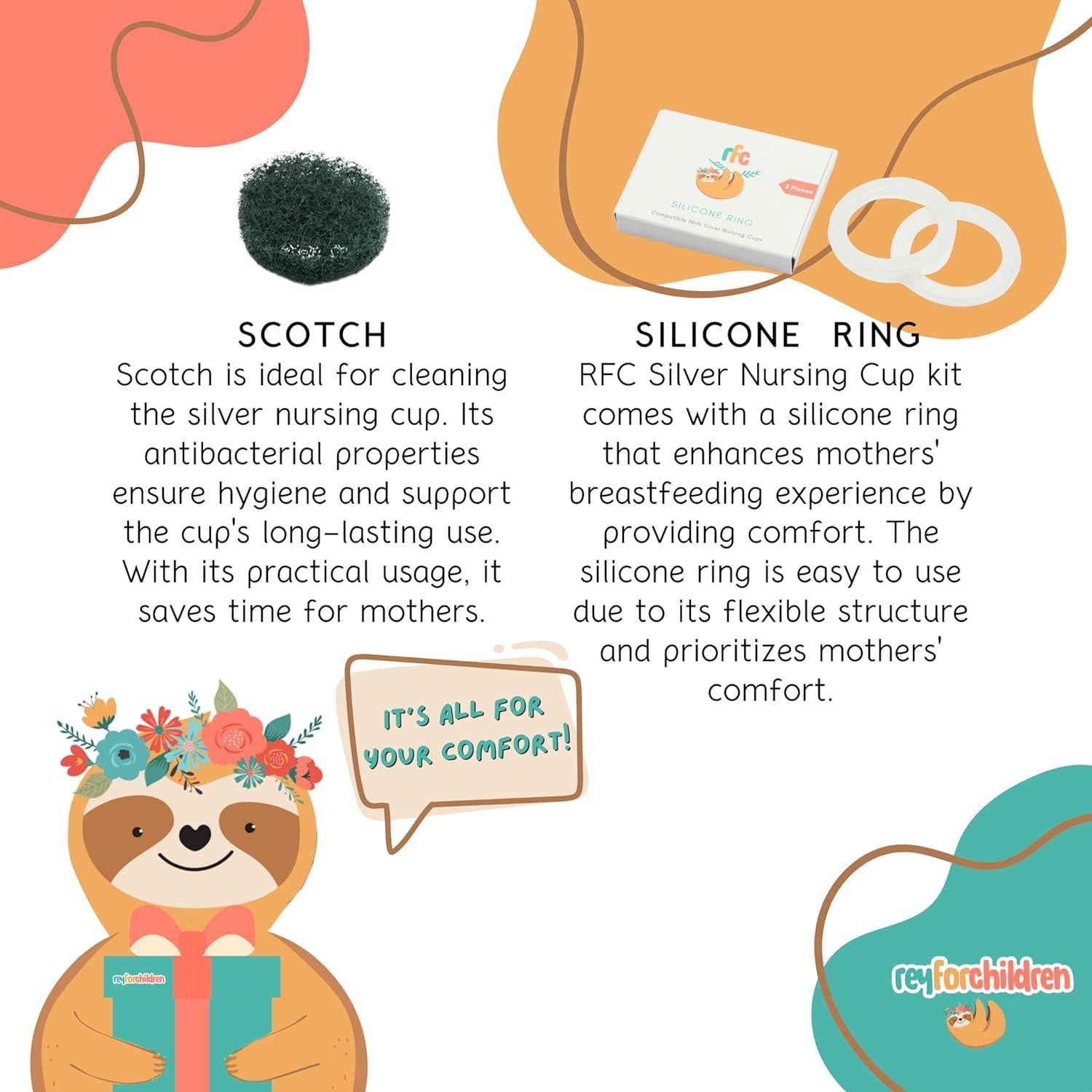 Tazas de Lactancia de Plata 999 RFC - Kit Regular con Silicona