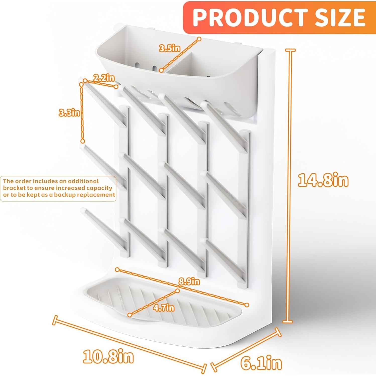 Soporte Vertical para Secado de Biberones Yieach Gris