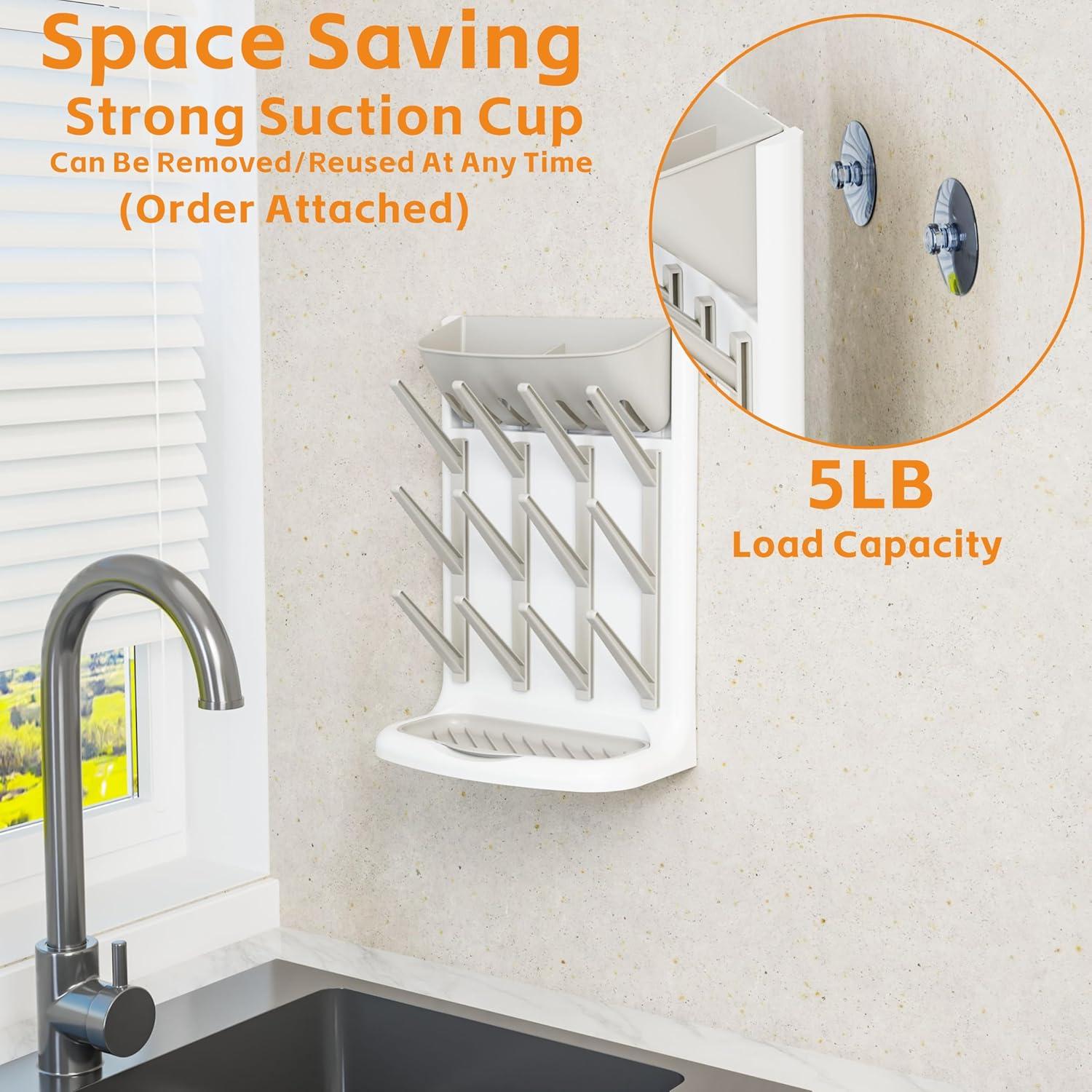 Soporte Vertical para Secado de Biberones Yieach Gris