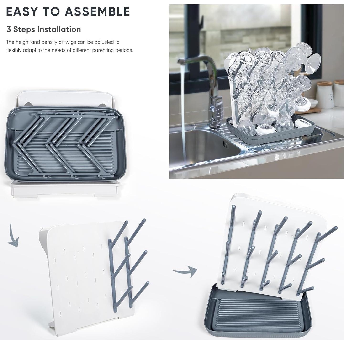 Soporte Vertical para Secado de Biberones Termichy Gris