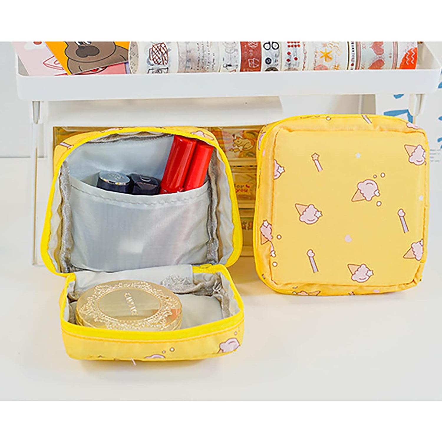 2 Bolsas de Almacenamiento de Toallas Sanitarias Oxford Amarillo/Rosa