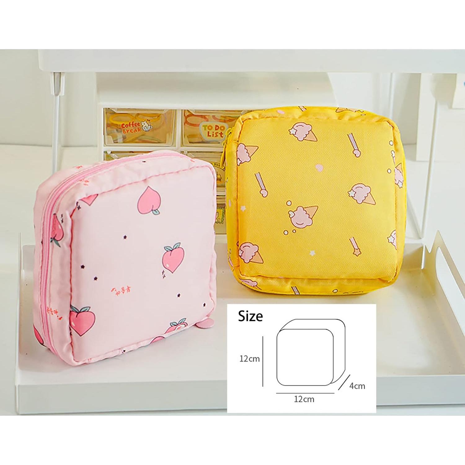 2 Bolsas de Almacenamiento de Toallas Sanitarias Oxford Amarillo/Rosa