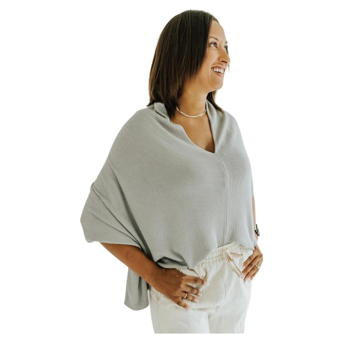 Cubierta de Lactancia Toci Mom Gris - Suave y Multiusos