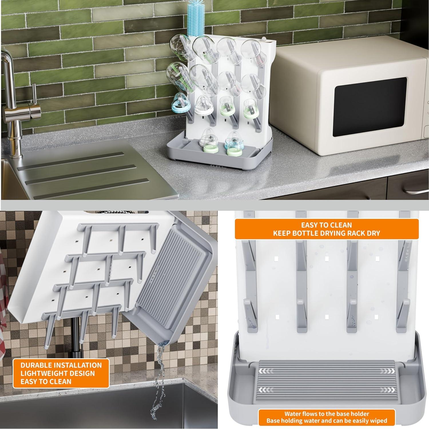 Soporte Vertical para Secado de Biberones SuoXing Grande Gris