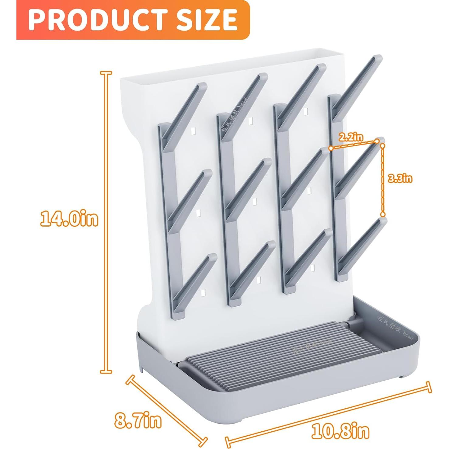 Soporte Vertical para Secado de Biberones SuoXing Grande Gris