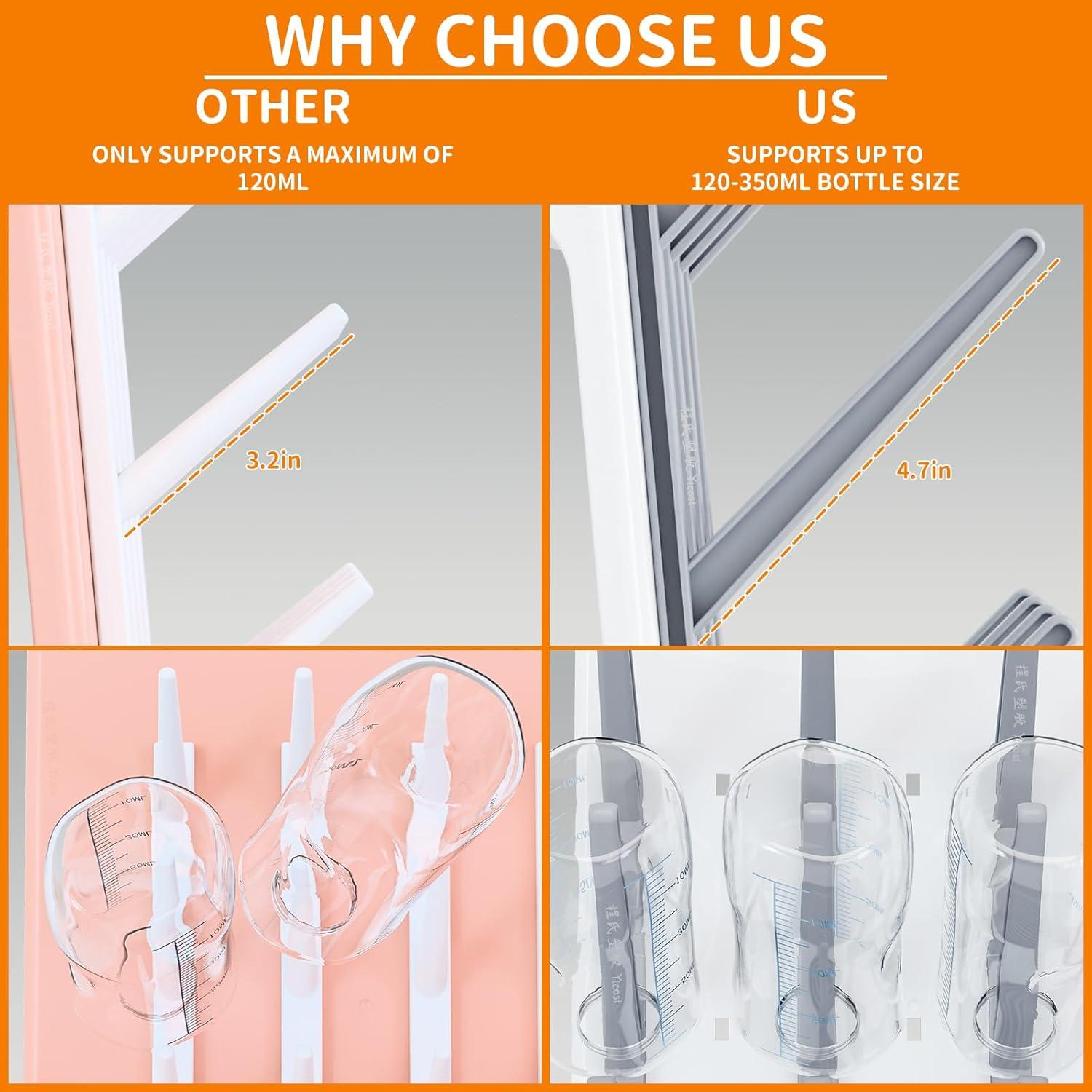 Soporte Vertical para Secado de Biberones SuoXing Grande Gris