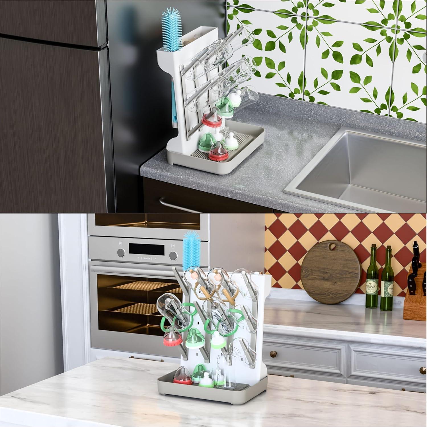 Soporte Vertical para Secado de Biberones SuoXing Grande Gris