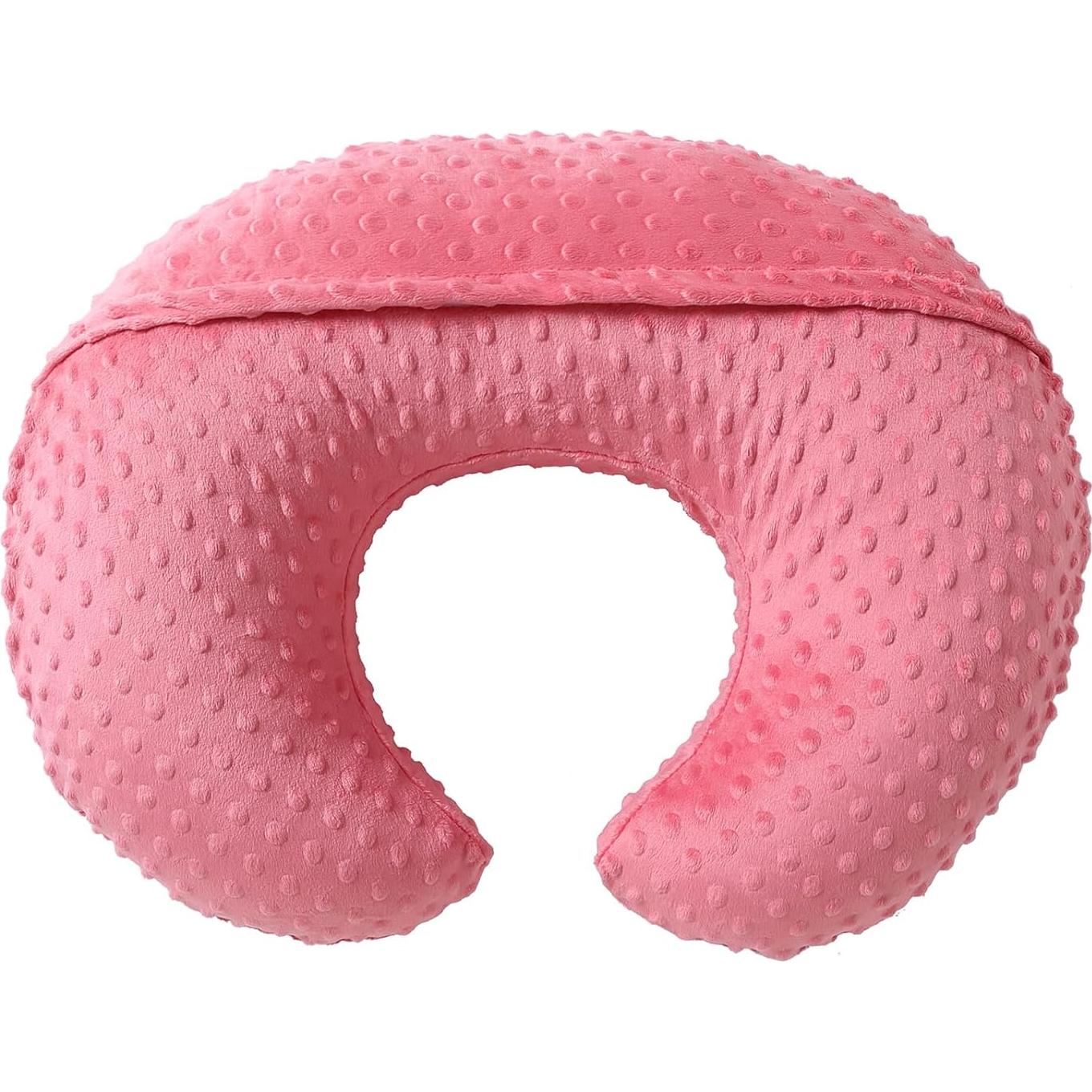 Funda de Almohada de Lactancia QUENESS Terciopelo Rojo Fresa