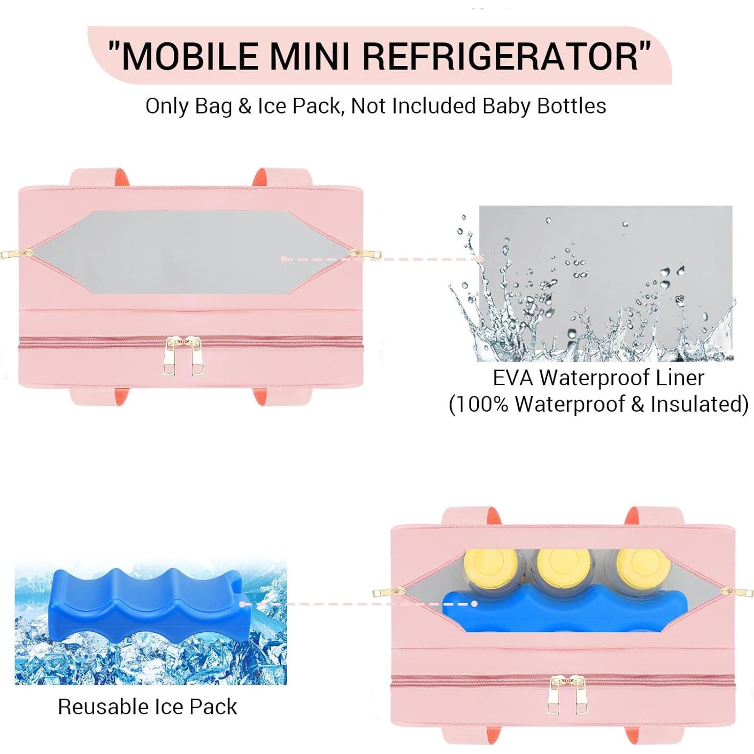 Bolsa de Enfriamiento PIIOSER para Leche Materna Rosa 28x14x21cm