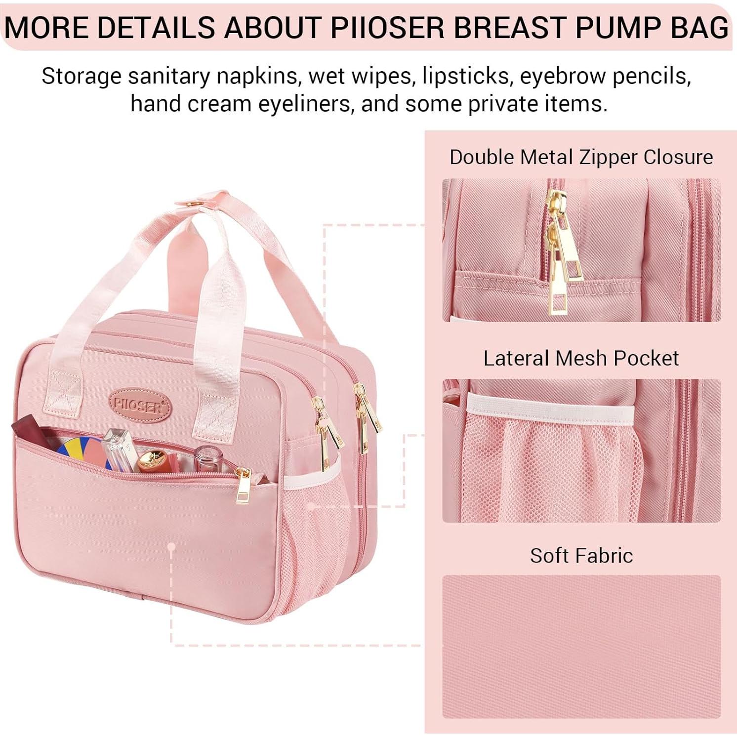 Bolsa de Enfriamiento PIIOSER para Leche Materna Rosa 28x14x21cm