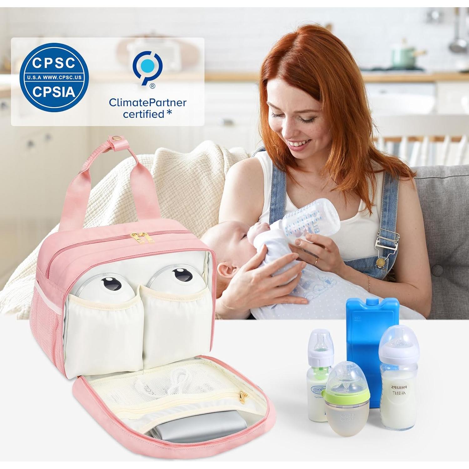 Bolsa de Enfriamiento PIIOSER para Leche Materna Rosa 28x14x21cm