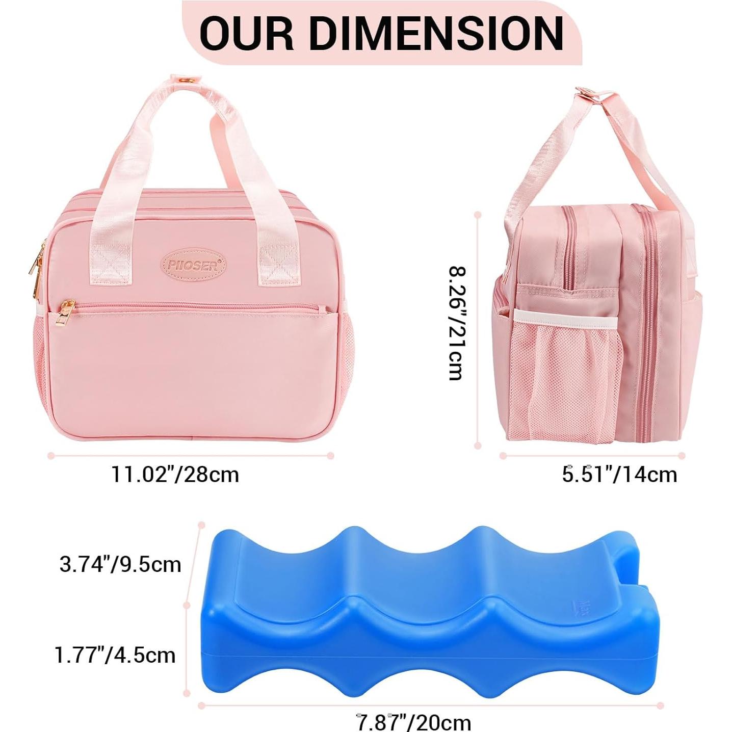 Bolsa de Enfriamiento PIIOSER para Leche Materna Rosa 28x14x21cm