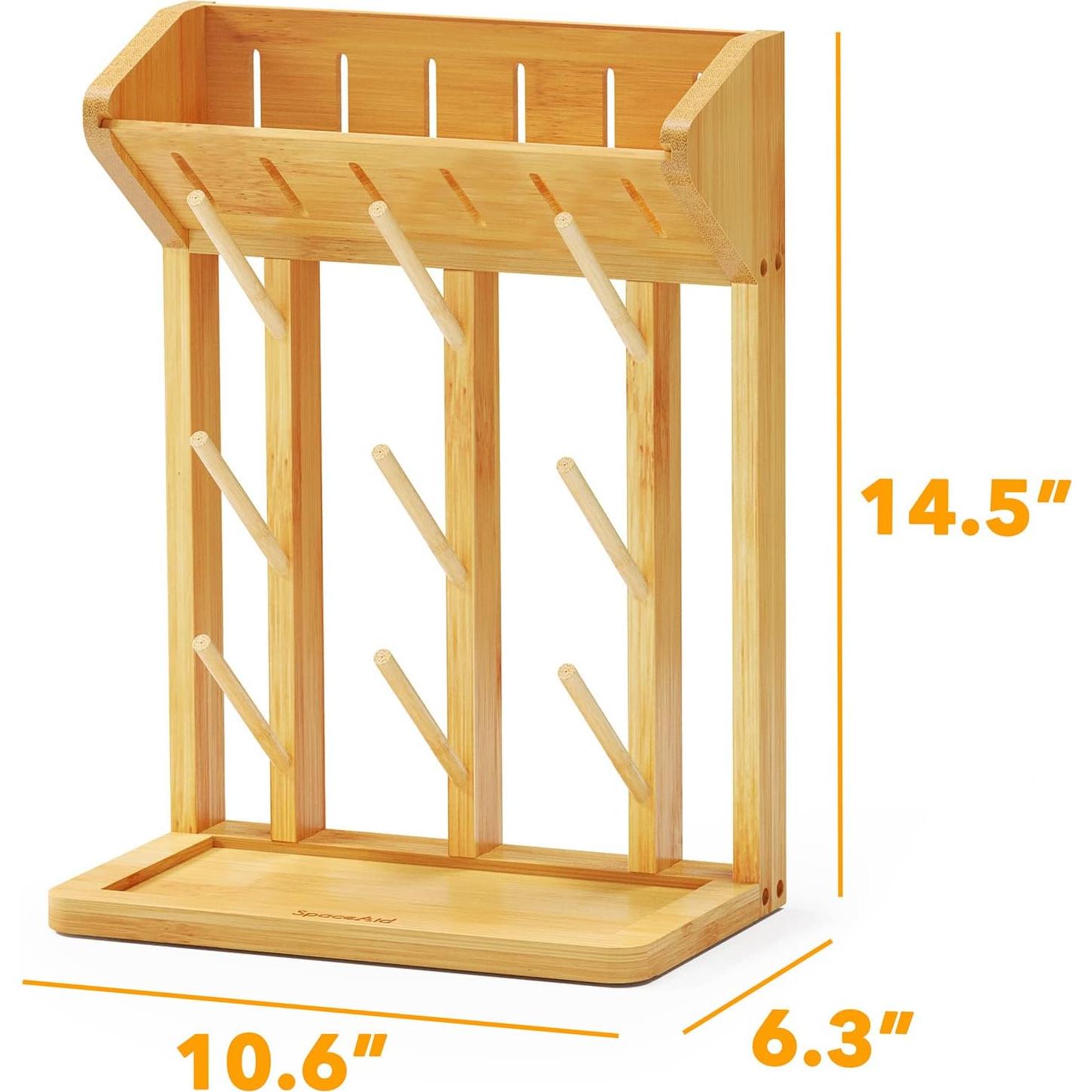 Soporte de Secado de Biberones SpaceAid de Bambú Natural para 9 Biberones