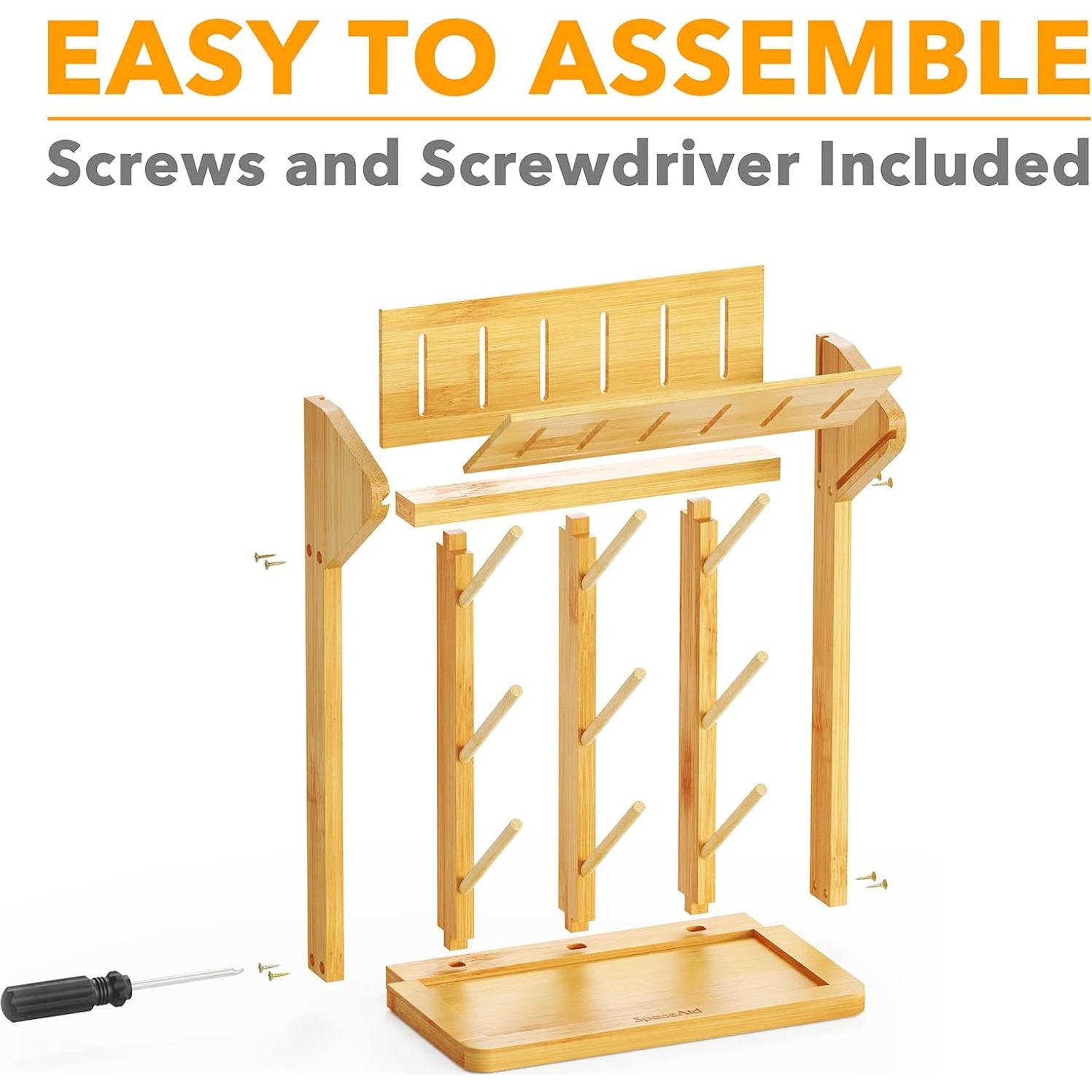 Soporte de Secado de Biberones SpaceAid de Bambú Natural para 9 Biberones