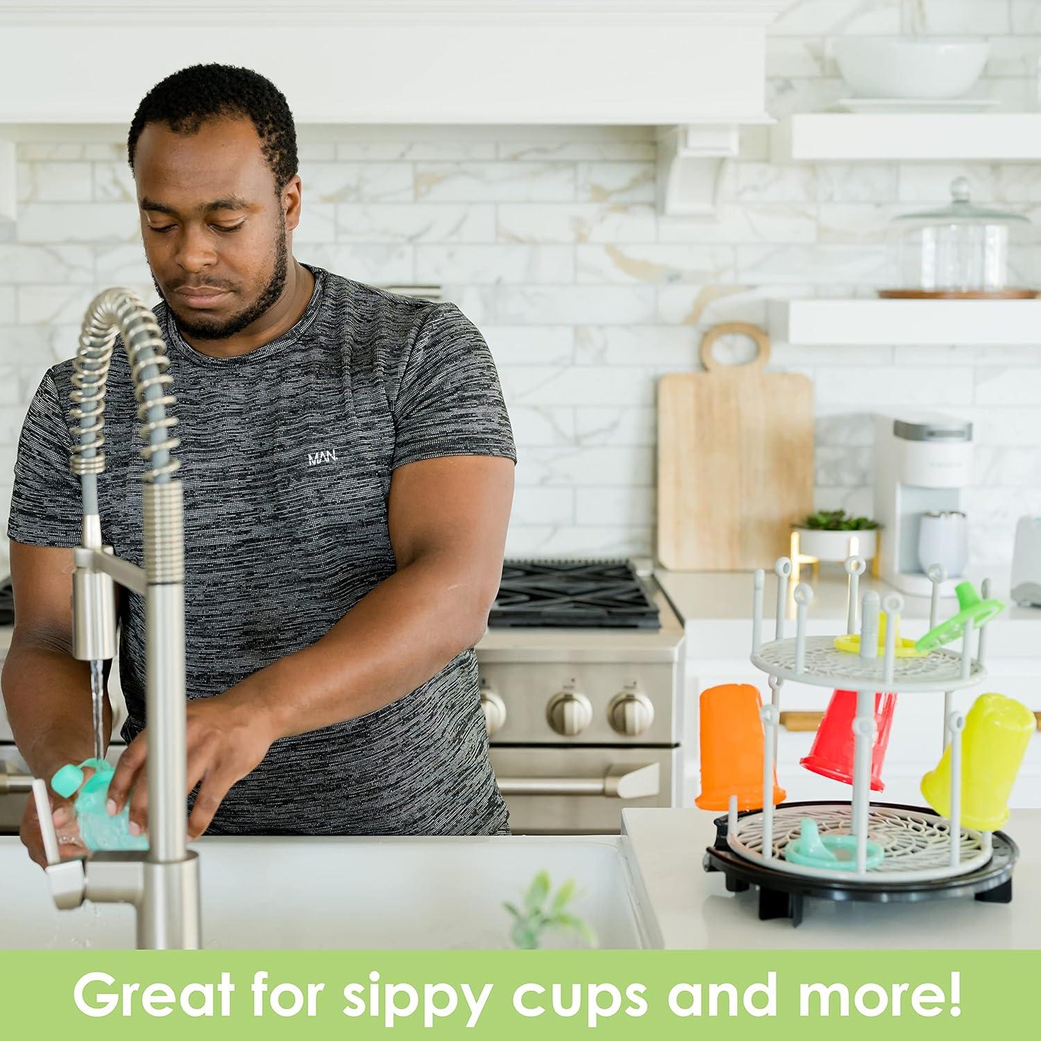 Soporte para Secar Botellas de Bebé El Primer Año Negro 2 Niveles