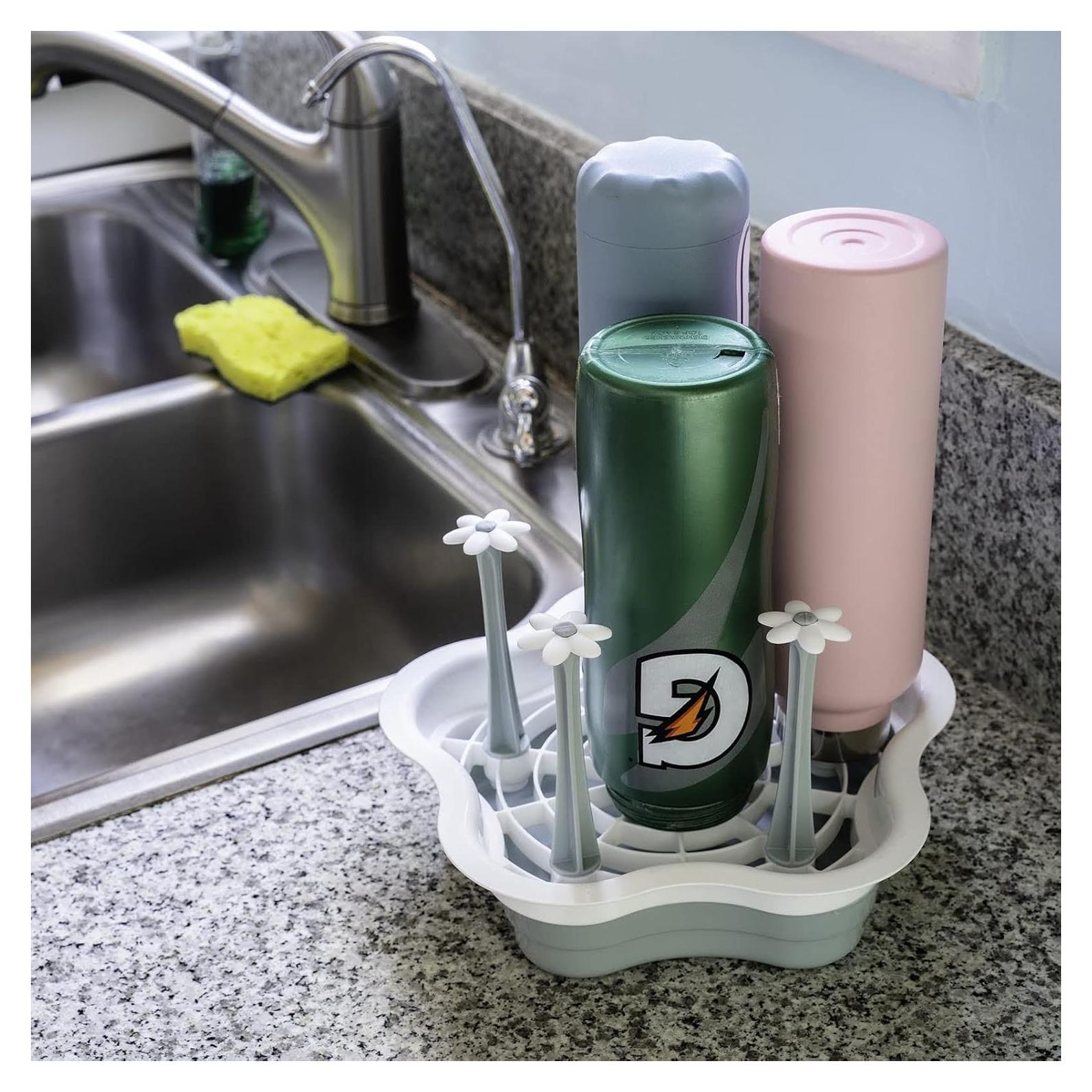 Escurridor de Botellas L-WASH Plegable con Bandeja Drenaje