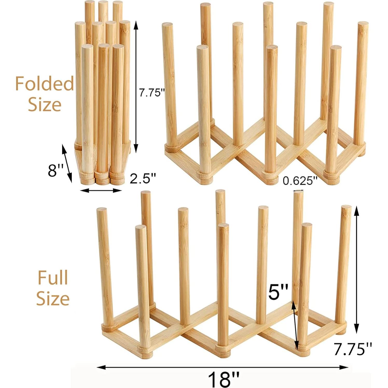 Soporte de Secado de Platos y Botellas Yesland de Bambú 45.72 cm