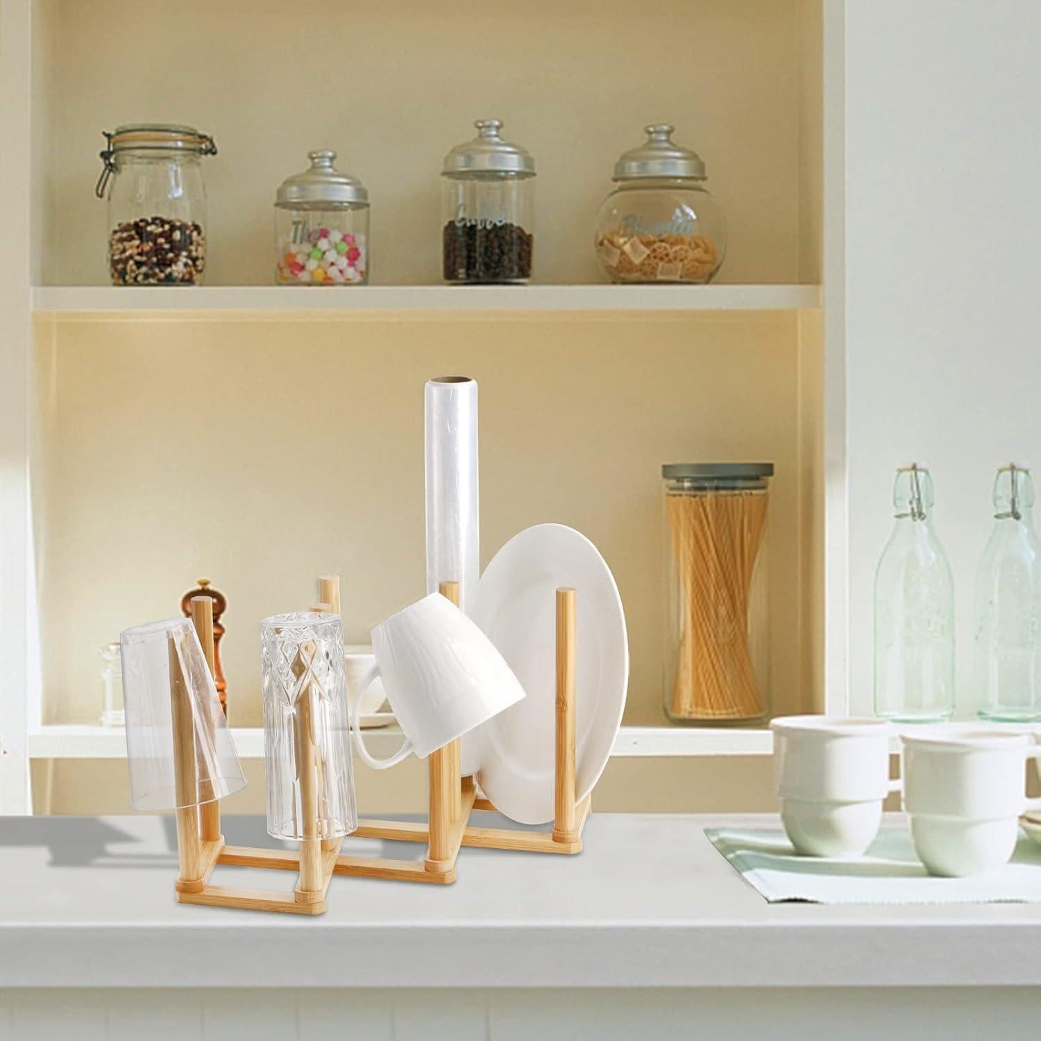 Soporte de Secado de Platos y Botellas Yesland de Bambú 45.72 cm