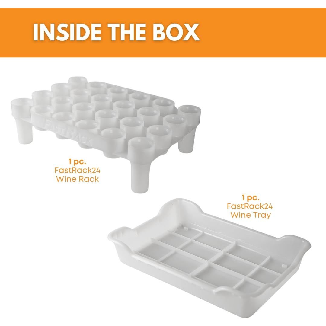 Soporte y bandeja para secar 24 botellas FastRack24 - Blanco