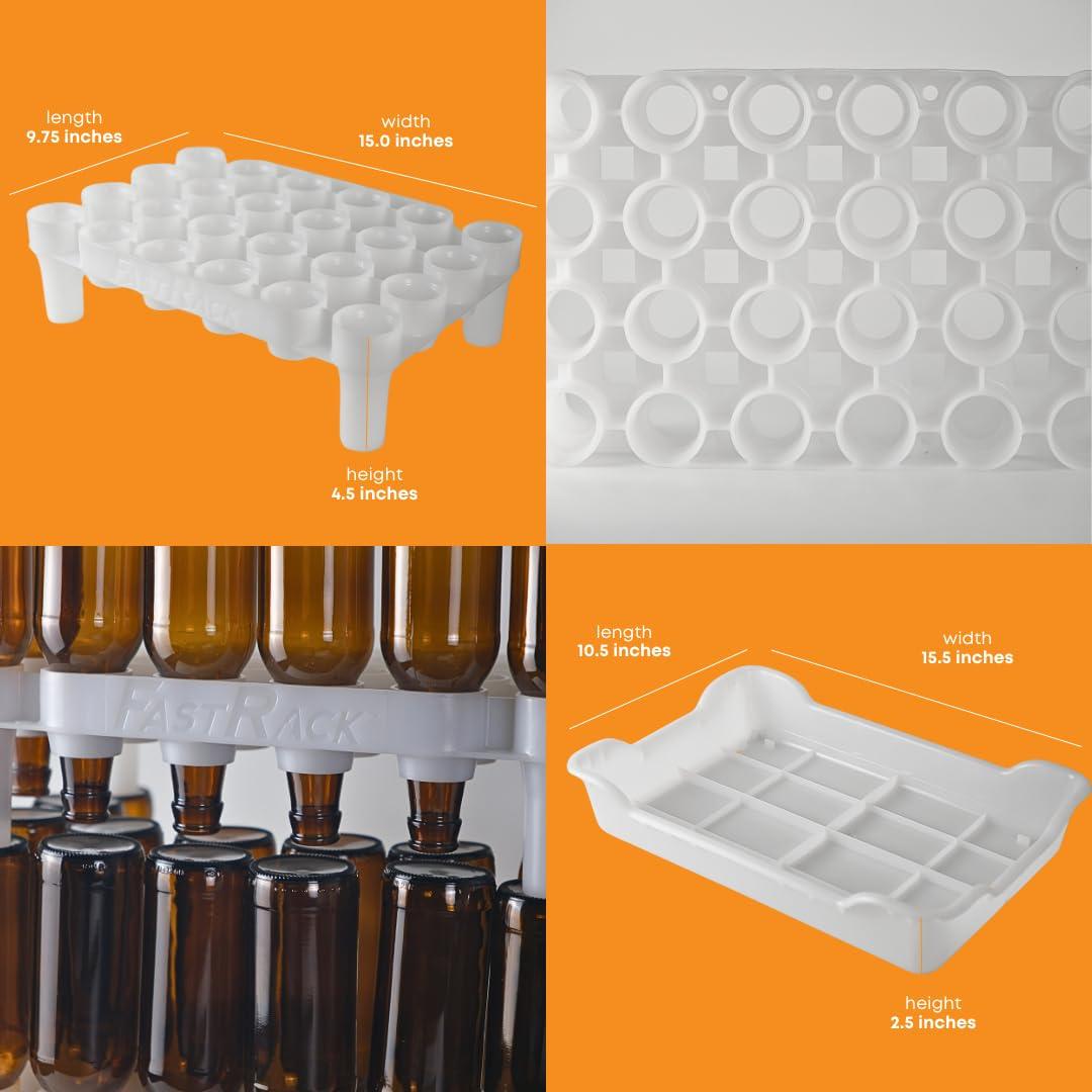 Soporte y bandeja para secar 24 botellas FastRack24 - Blanco