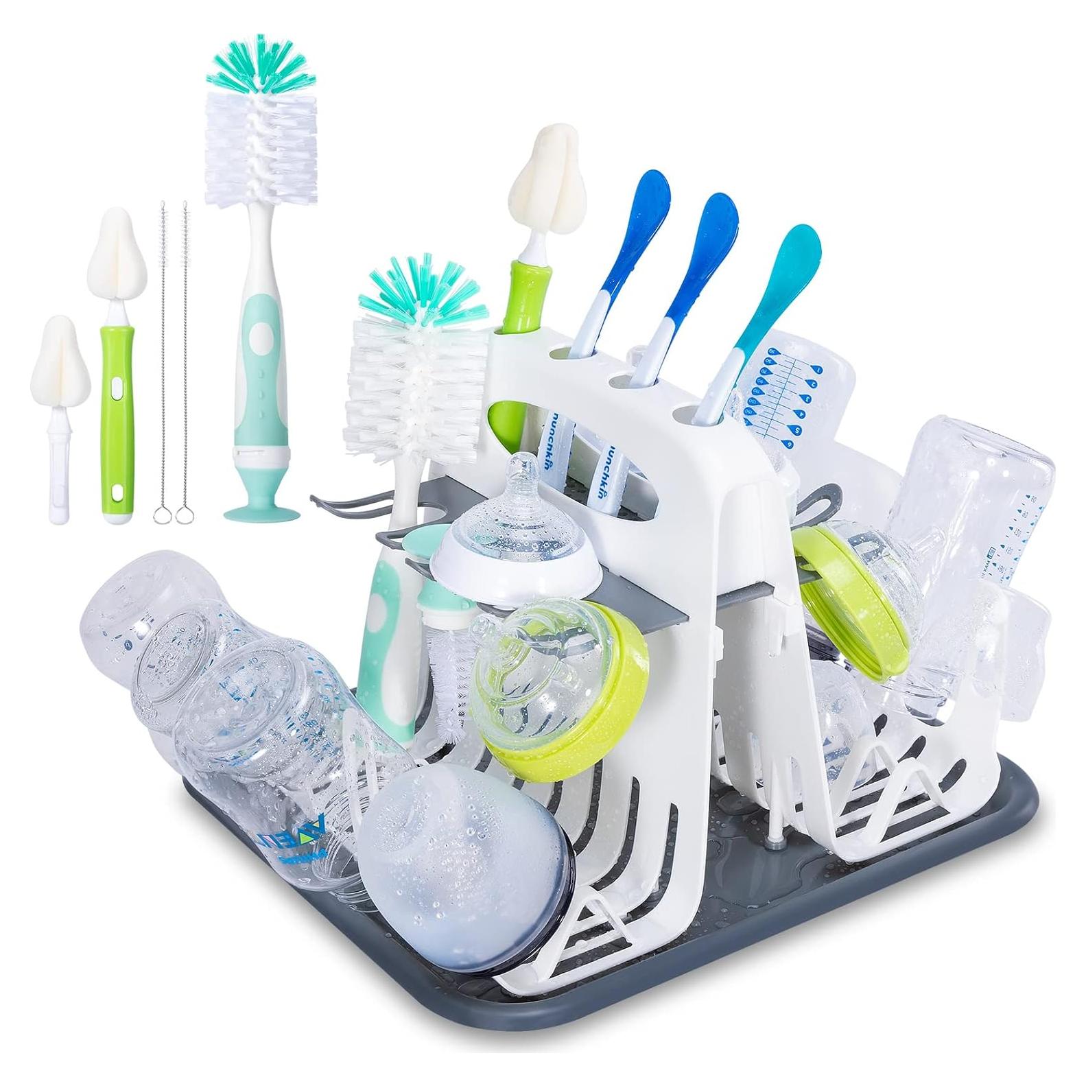 Secador de Biberones CAREBABYMORE con 6 Cepillos, Blanco