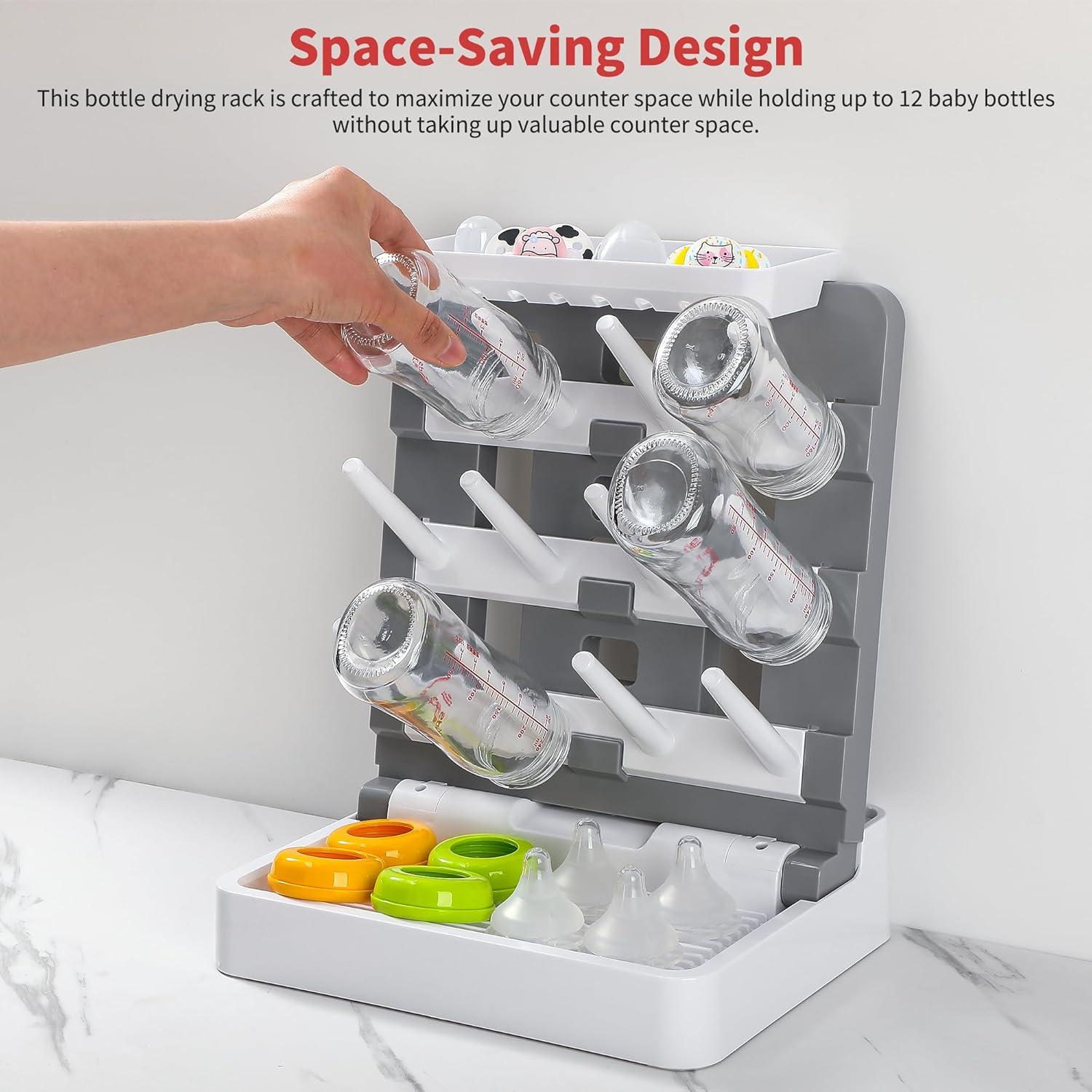 Soporte para Secado de Biberones CINWWNI - Ahorra Espacio, 12 Biberones