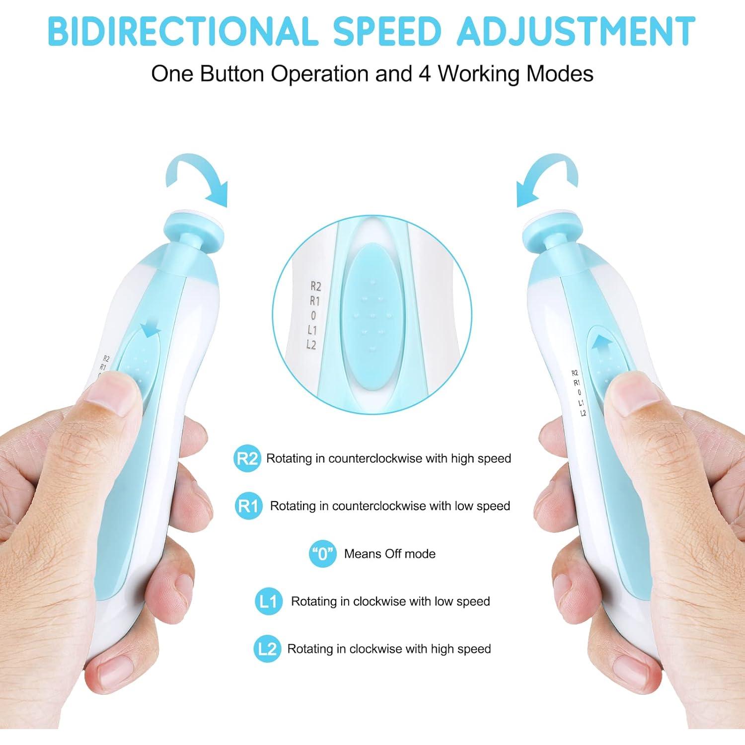Cortador de Uñas Eléctrico Qunlions 6 en 1 para Bebés y Adultos