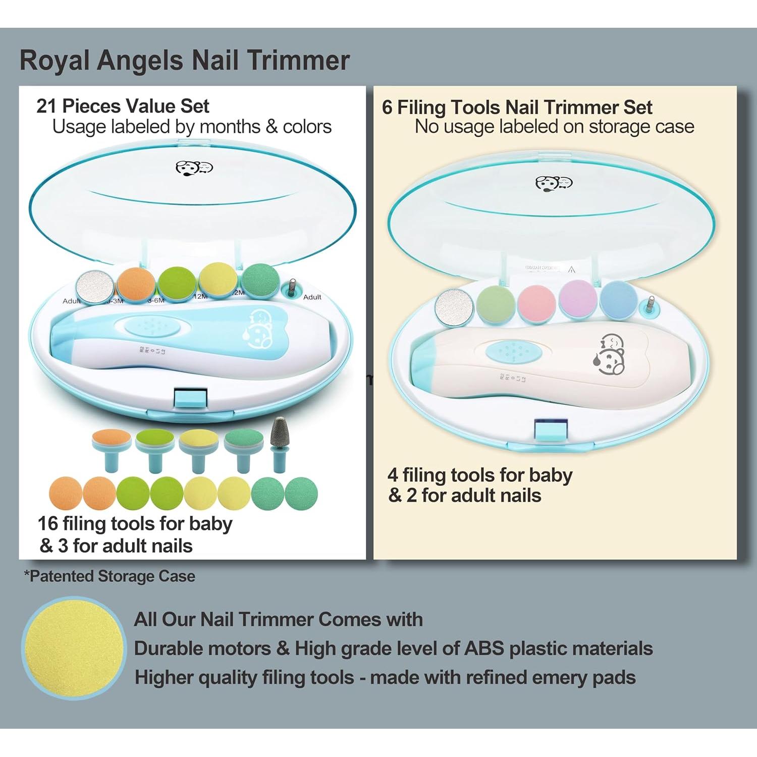 Cortador de Uñas Eléctrico Royal Angels 21 en 1 para Bebés