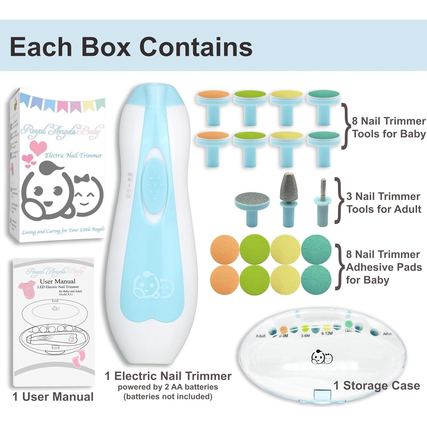 Cortador de Uñas Eléctrico Royal Angels 21 en 1 para Bebés