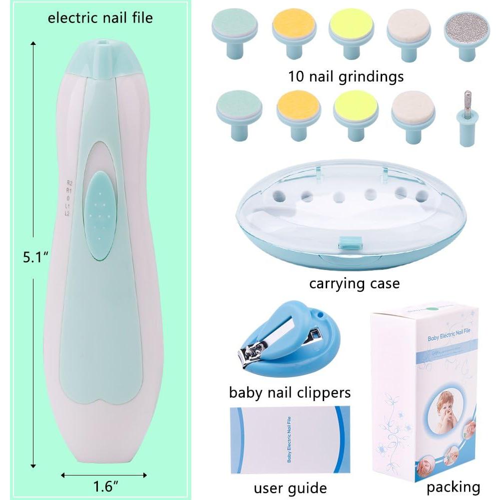 Cortador de Uñas Eléctrico Consevisen con Luz LED y 10 Accesorios