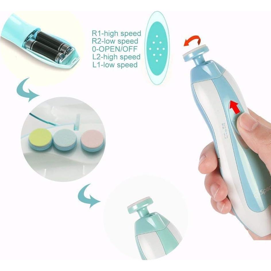 Lima de Uñas Eléctrica para Bebés Qunlions 8 en 1 Segura